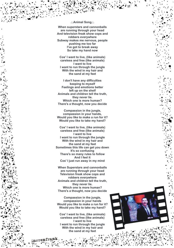 DarrenFrank: the animal song (lyrics